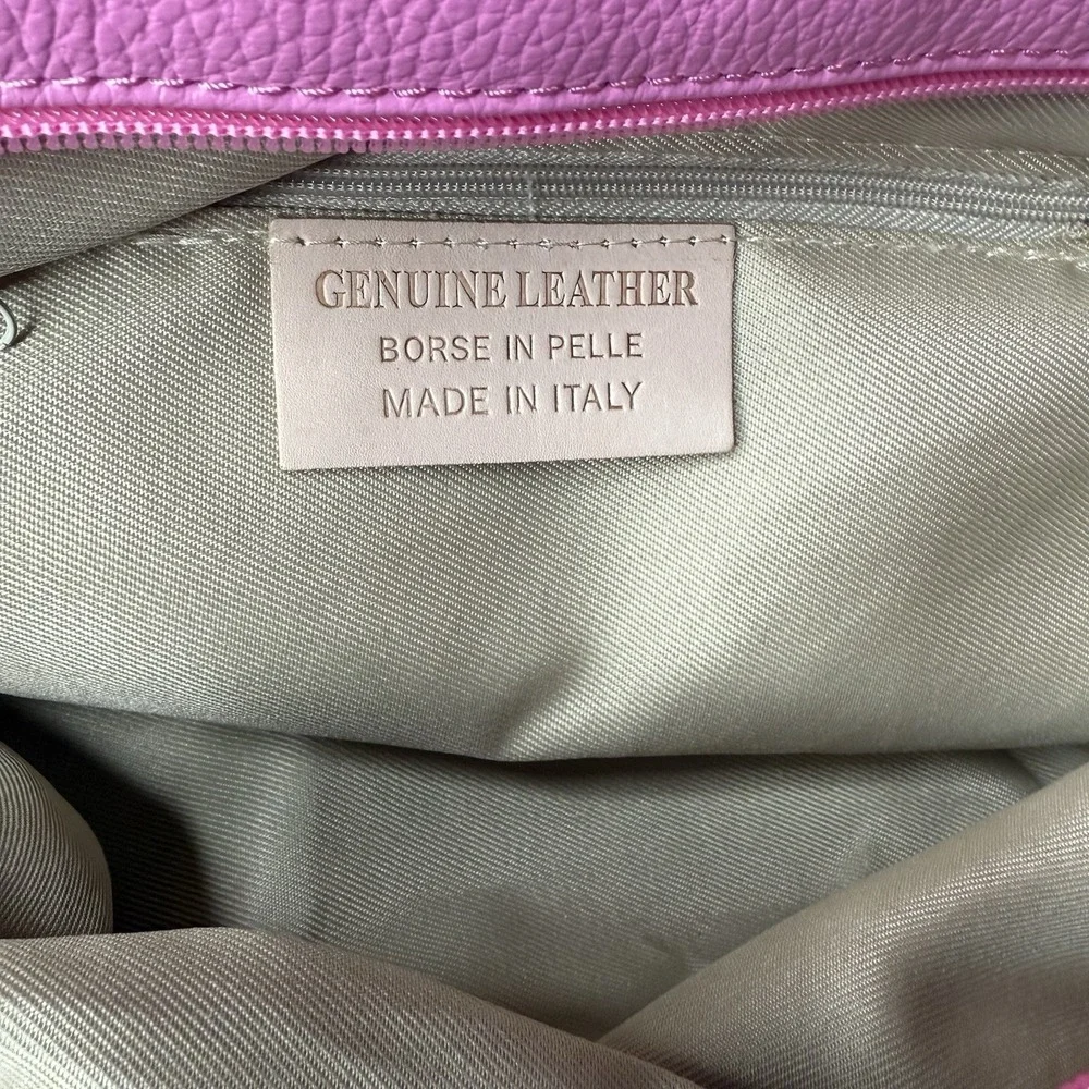 New Borse In Pelle Slouchy Dumpling Bag Leather Bubblegum Pink Two Way Italy